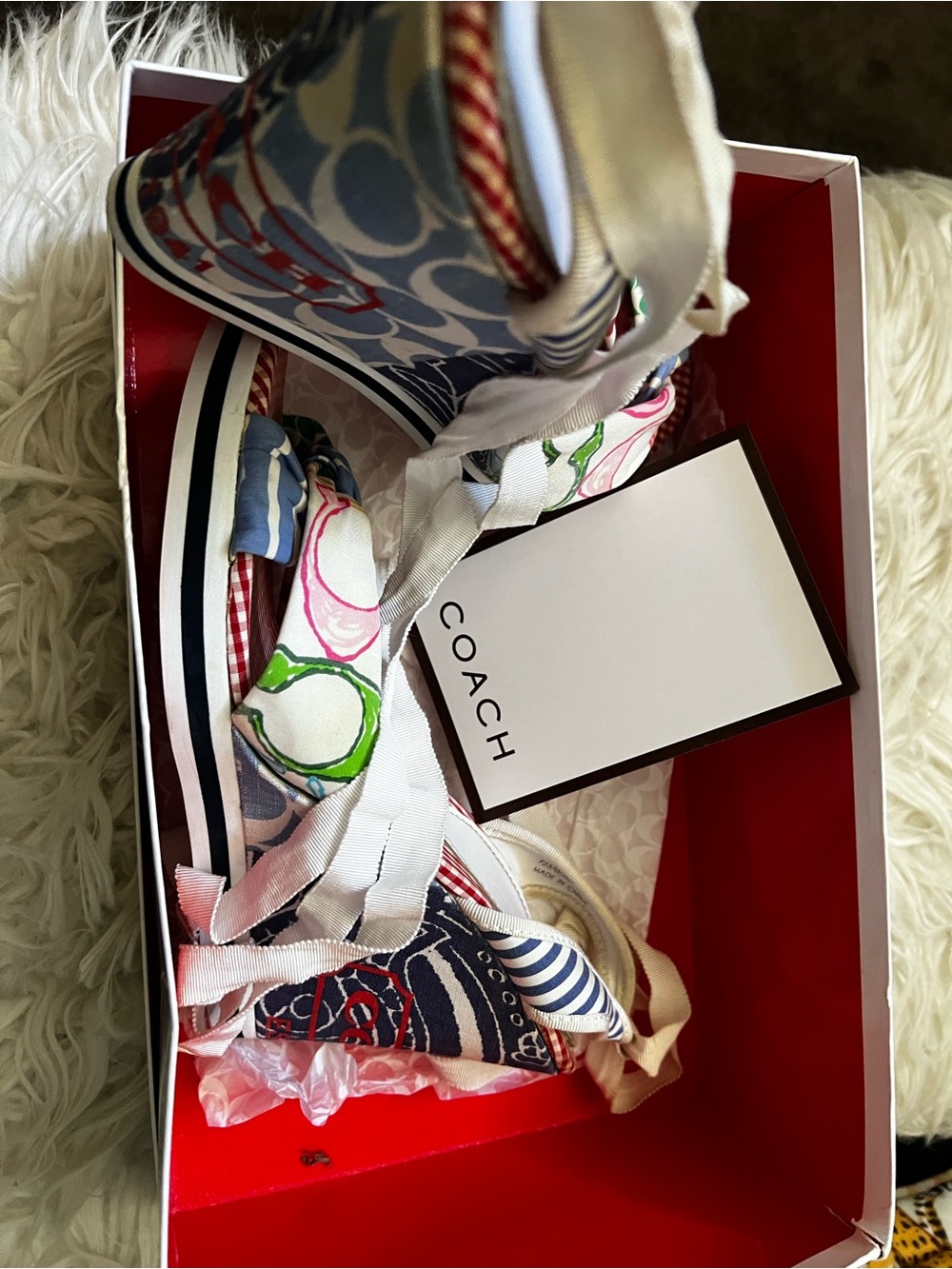 Coach Multicolor High-Top Sneakers with Navy, White, Pink & Green Accents